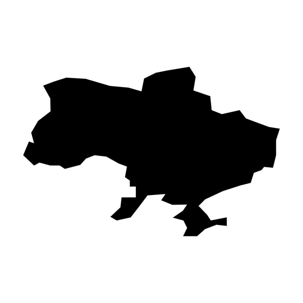 black vector ukraine map isolated on white background