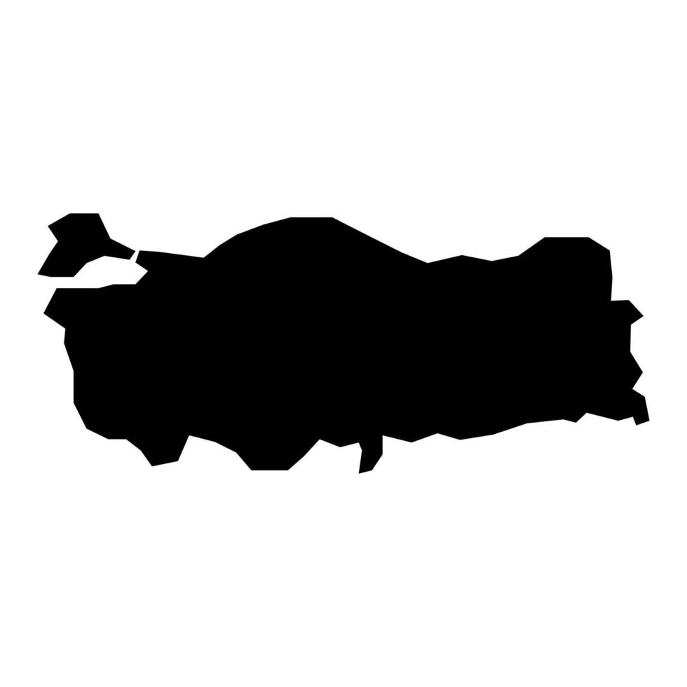 black vector turkey map isolated on white background