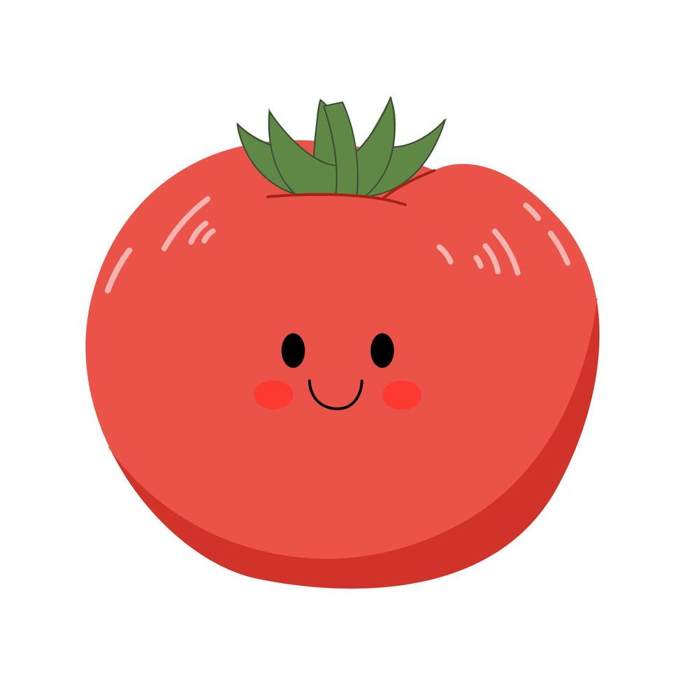 hand drawn cute tomato illustration vector