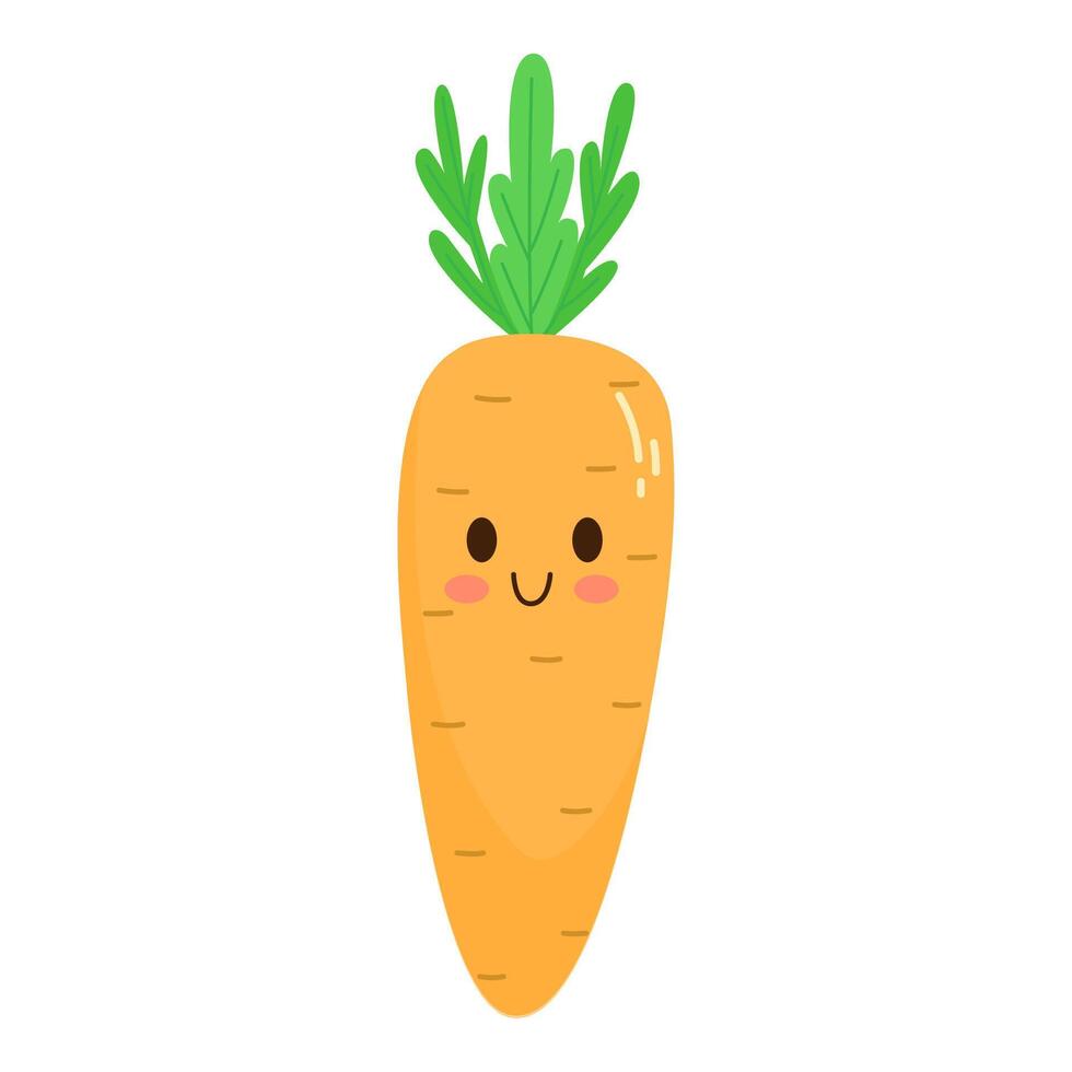hand drawn cute carrot illustration vector