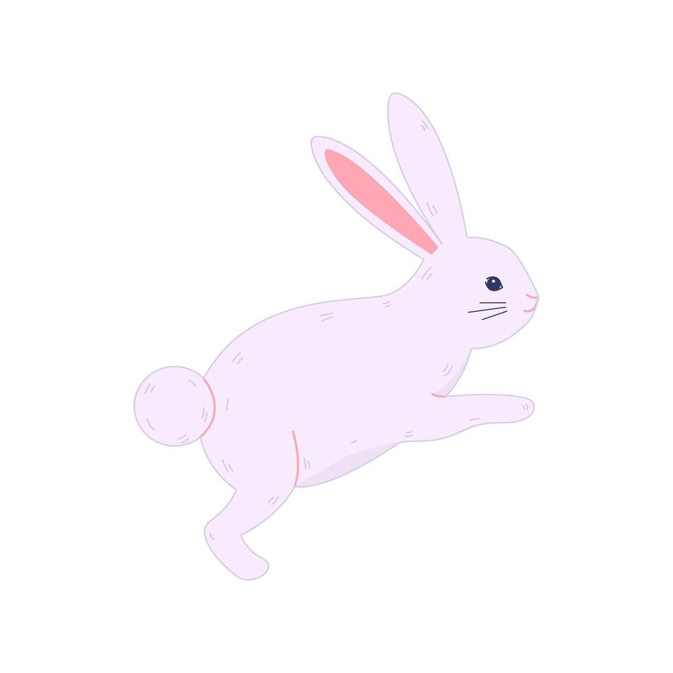 cute hand drawn easter bunny illustration vector