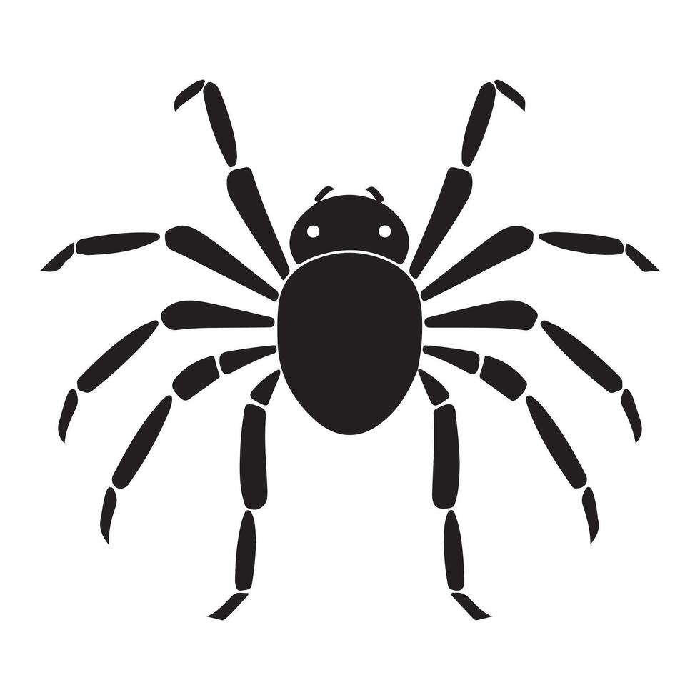 A black silhouette spider vector