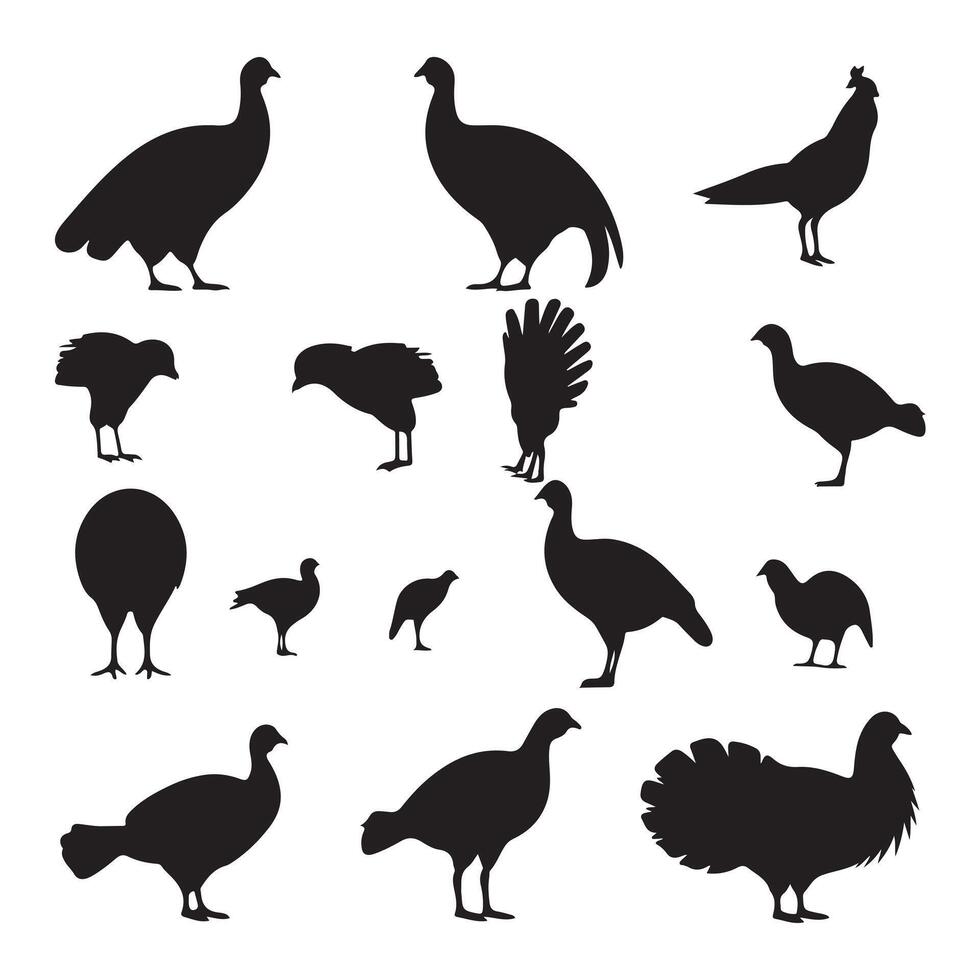 A black silhouette turker set vector