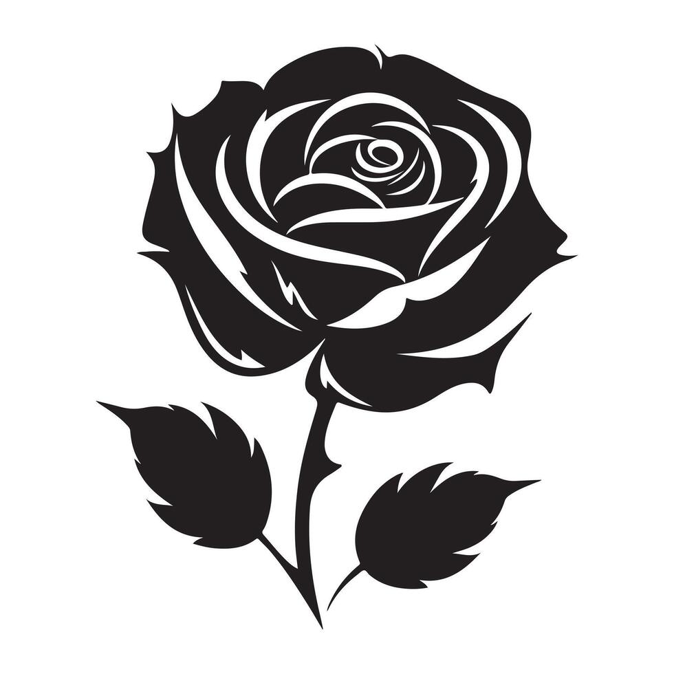 A black Rose silhouette. vector