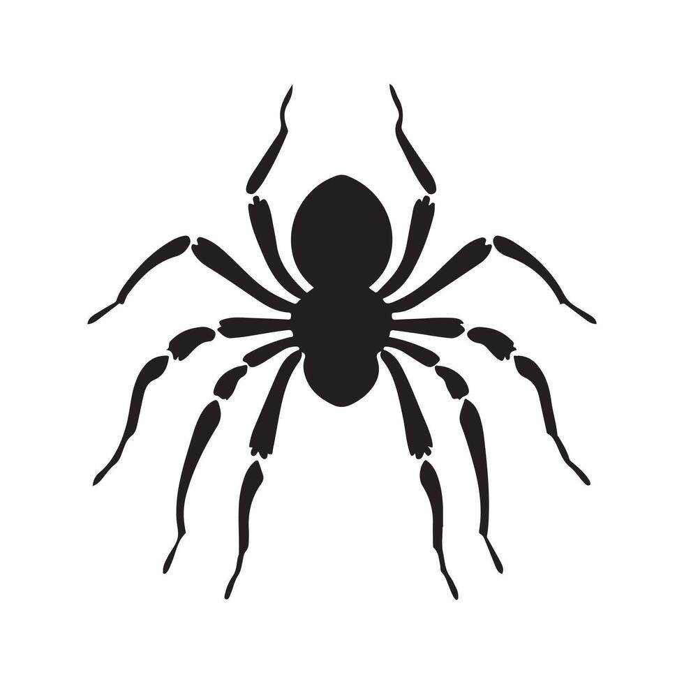 A black silhouette spider vector