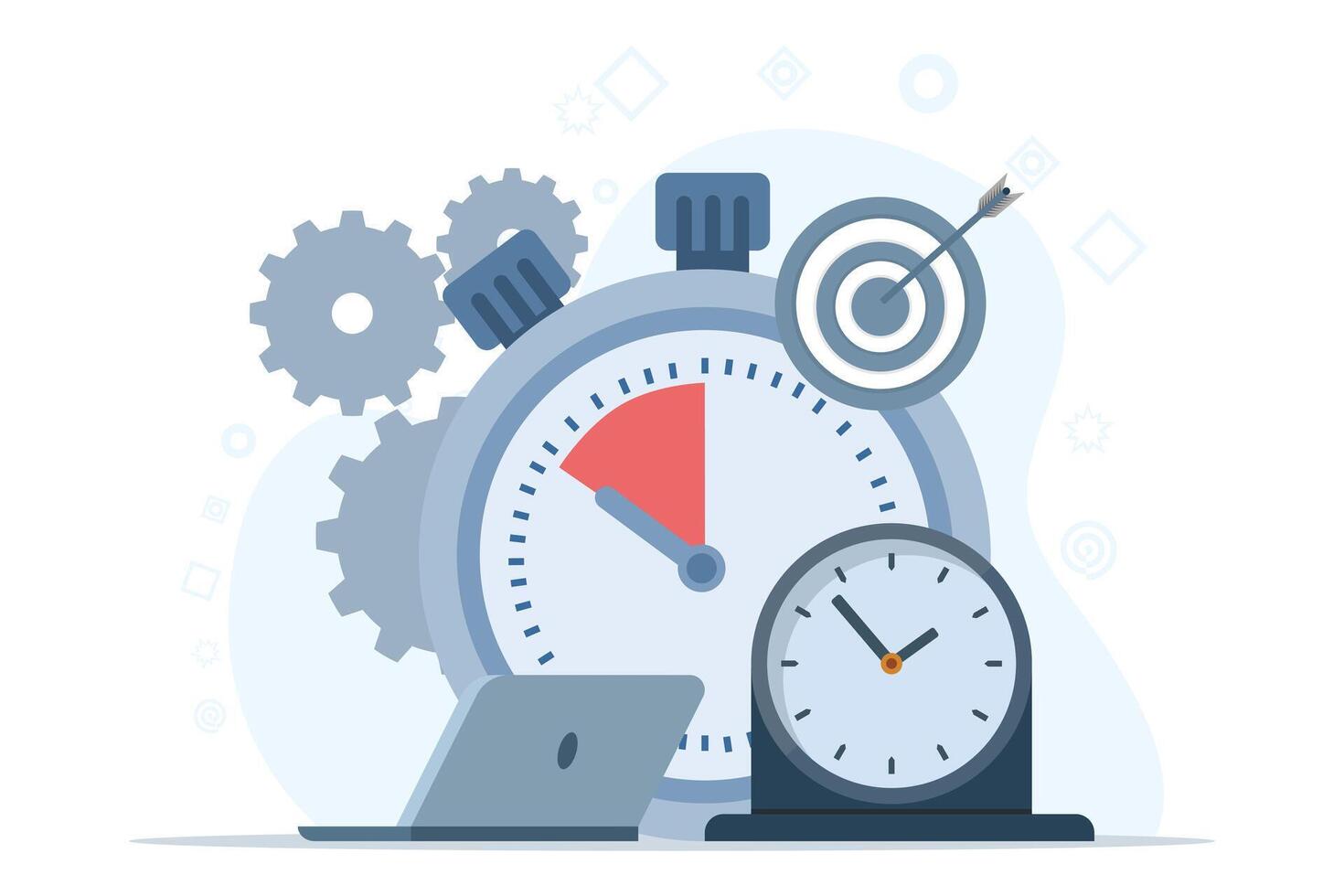 concept of Business time management, deadline, planner, startup, calendar, business strategy planning, project management. Task planning. Data analysis and analytics start up vector illustration