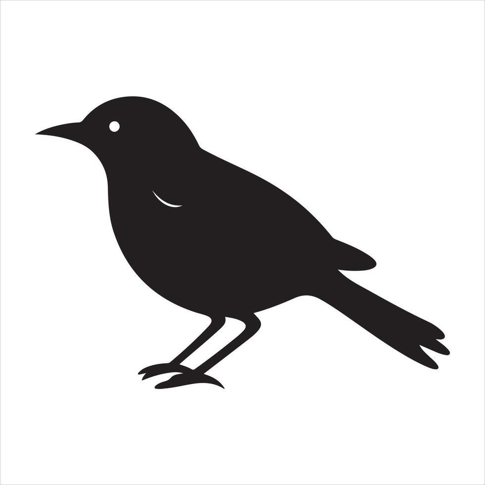 A black silhouette Lark bird set vector