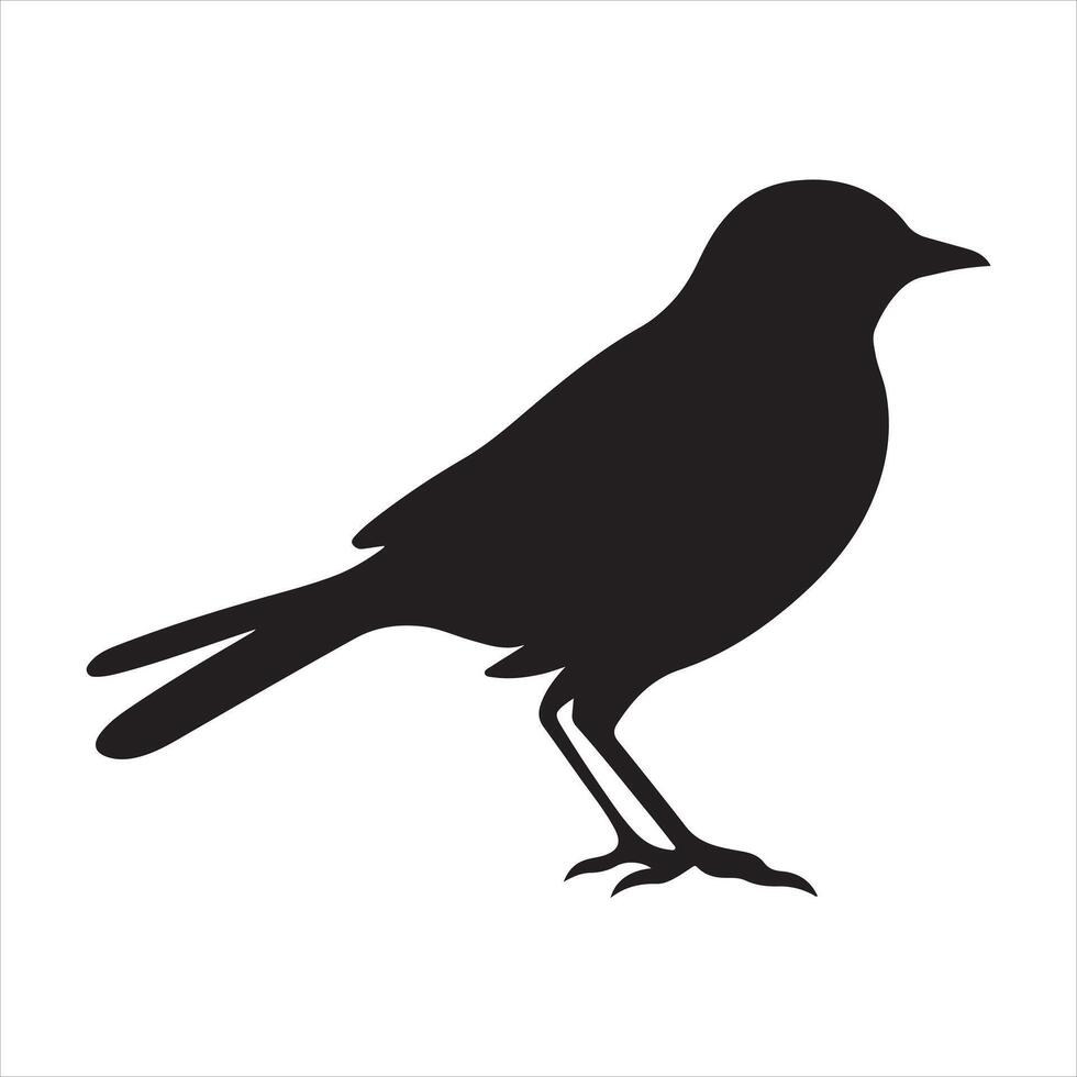 A black silhouette Lark bird set vector