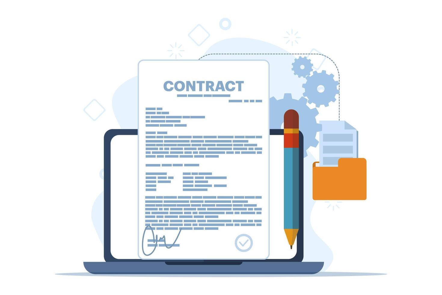 business contract concept, agreement illustration, teamwork and collaboration, partnership, business startup strategy, cooperation agreement in business or partnership. flat vector illustration.