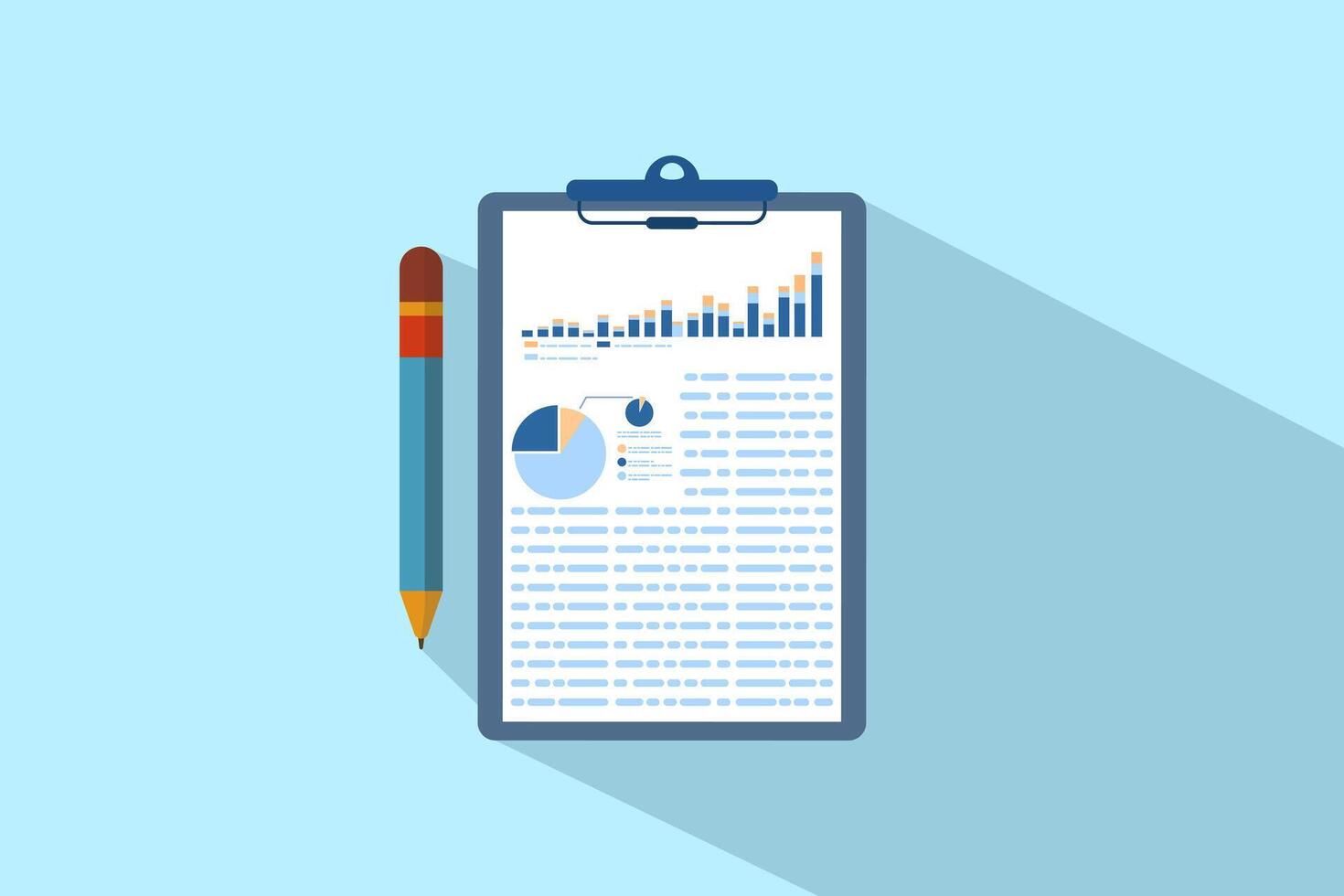 Financial Analyst Concepts of Accounting, Data Analysis, Strategic Business and Data Technology, Charts, and Financial Growth Management in Marketing and Financial Reports. flat vector illustration.