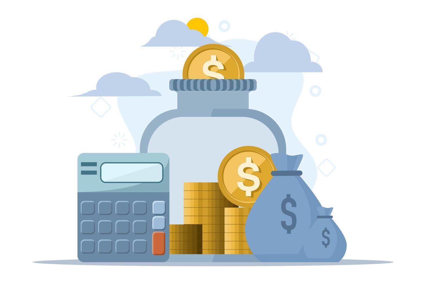 investment concept, growth, investor, financial investment, savings wallet, banking, piggy bank, investment analysis, celebrating financial success and money growth. increase in money. vector