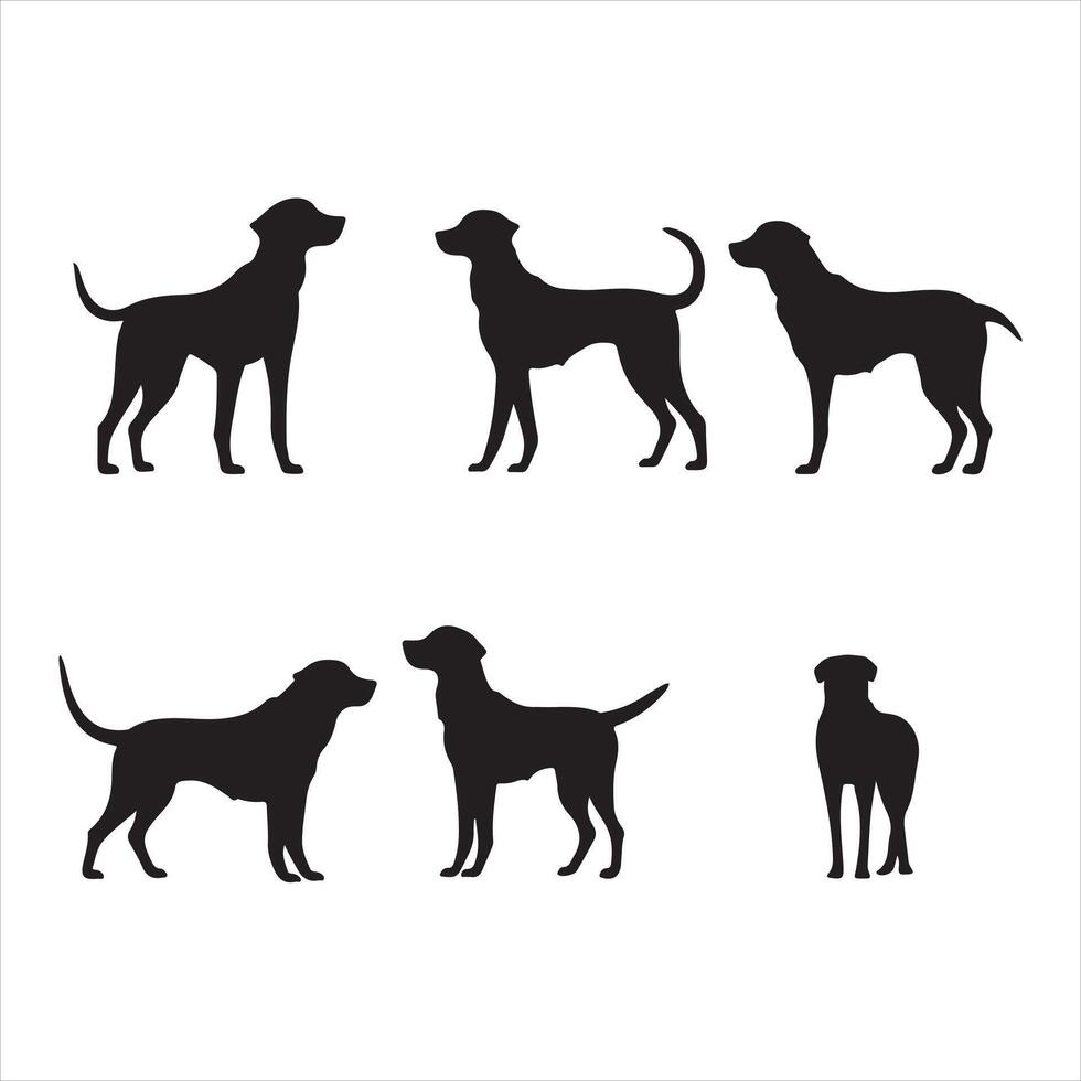 A black silhouette charlie dog vector