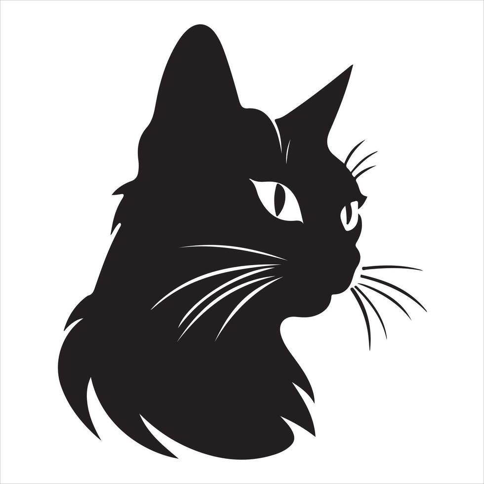 un negro silueta gato conjunto vector