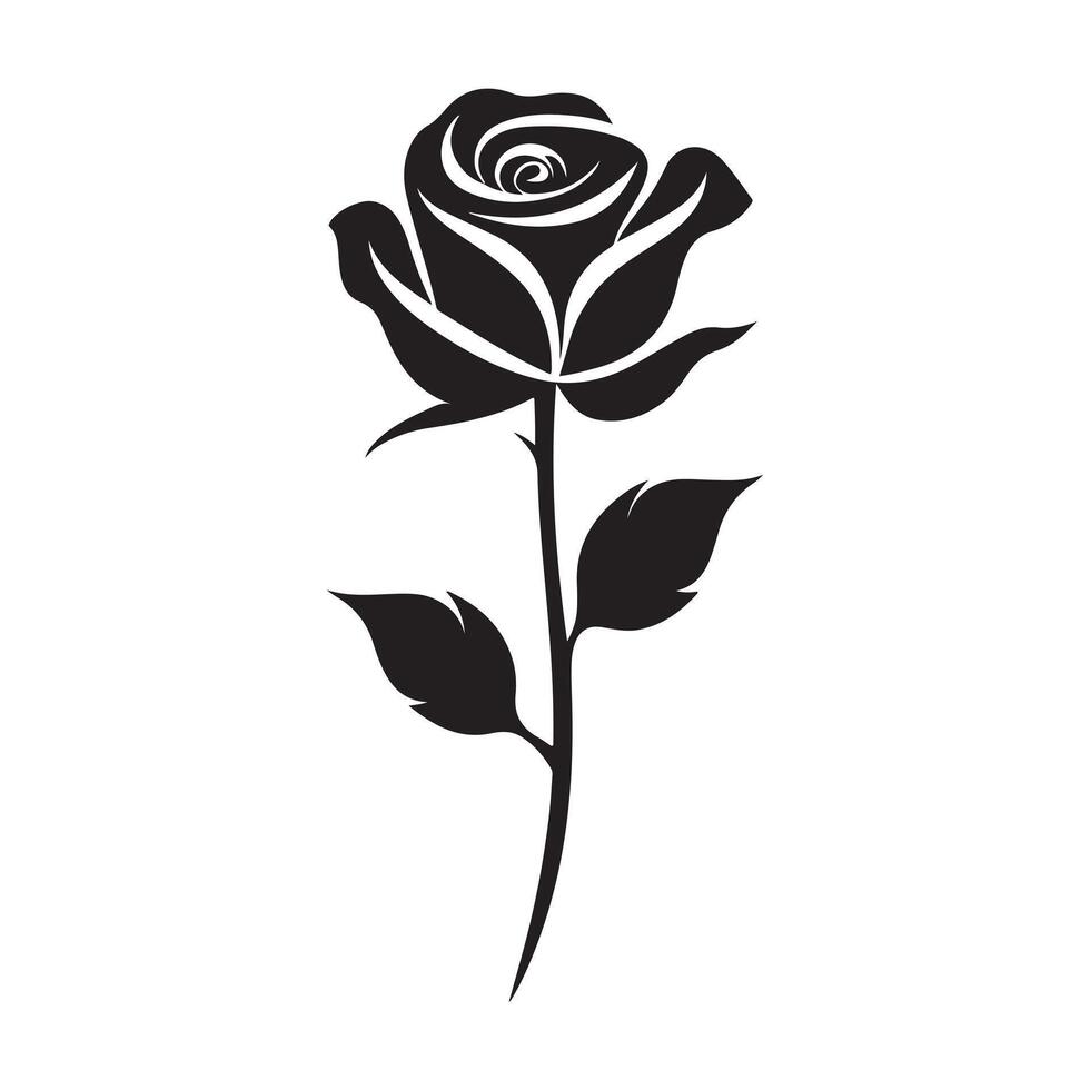 A black Rose silhouette. vector