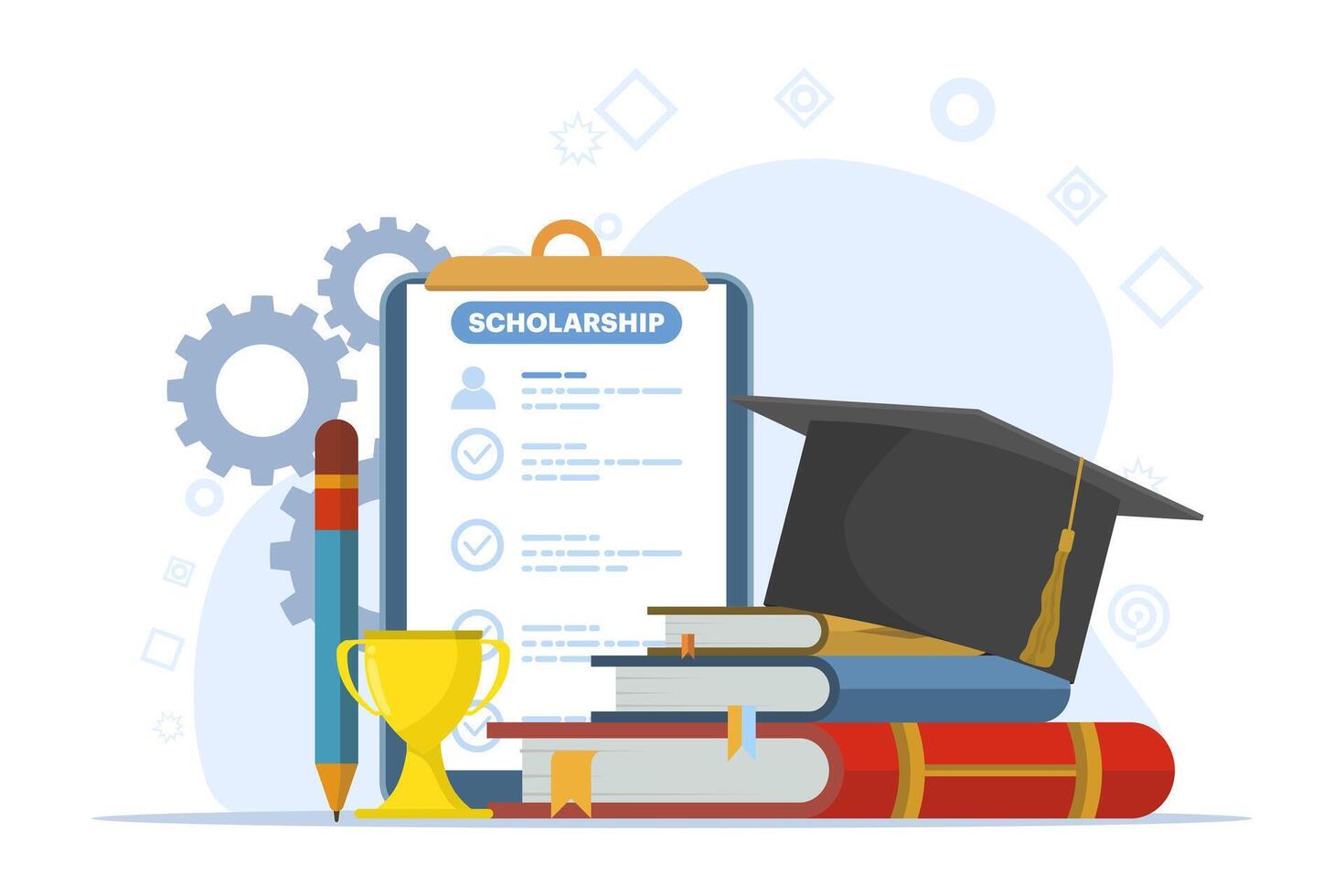 education concept, educational achievement, learning, scholarship, academic training concept by studying education and knowledge, school, college or university class courses. vector