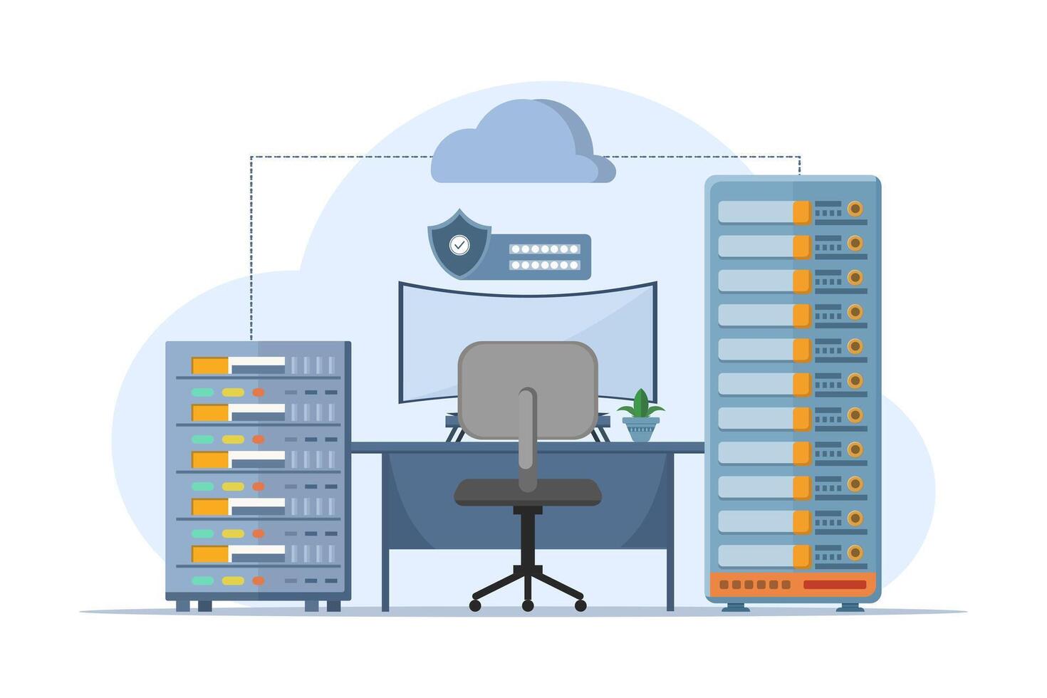 base de datos programador concepto, programación idioma. css, html, él, ui desarrollar, código. plano ilustración programador bandera para sitio web, aterrizaje página, web, infografía. vector