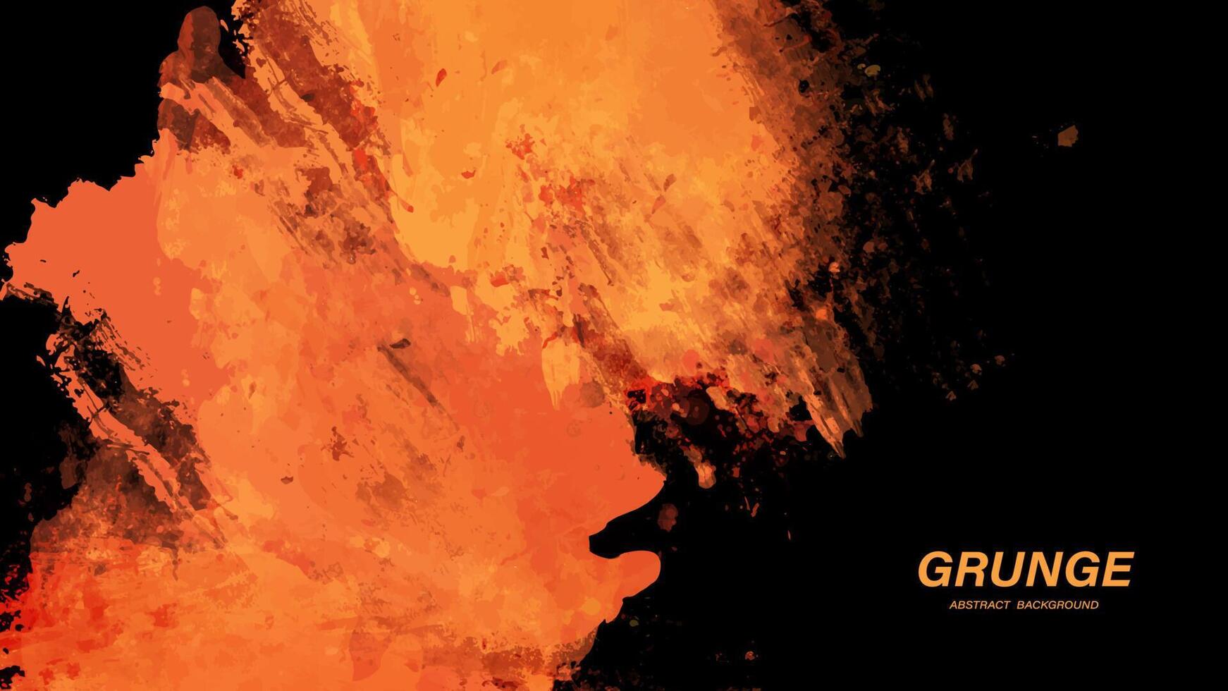 Black and orange dirty grunge texture background vector
