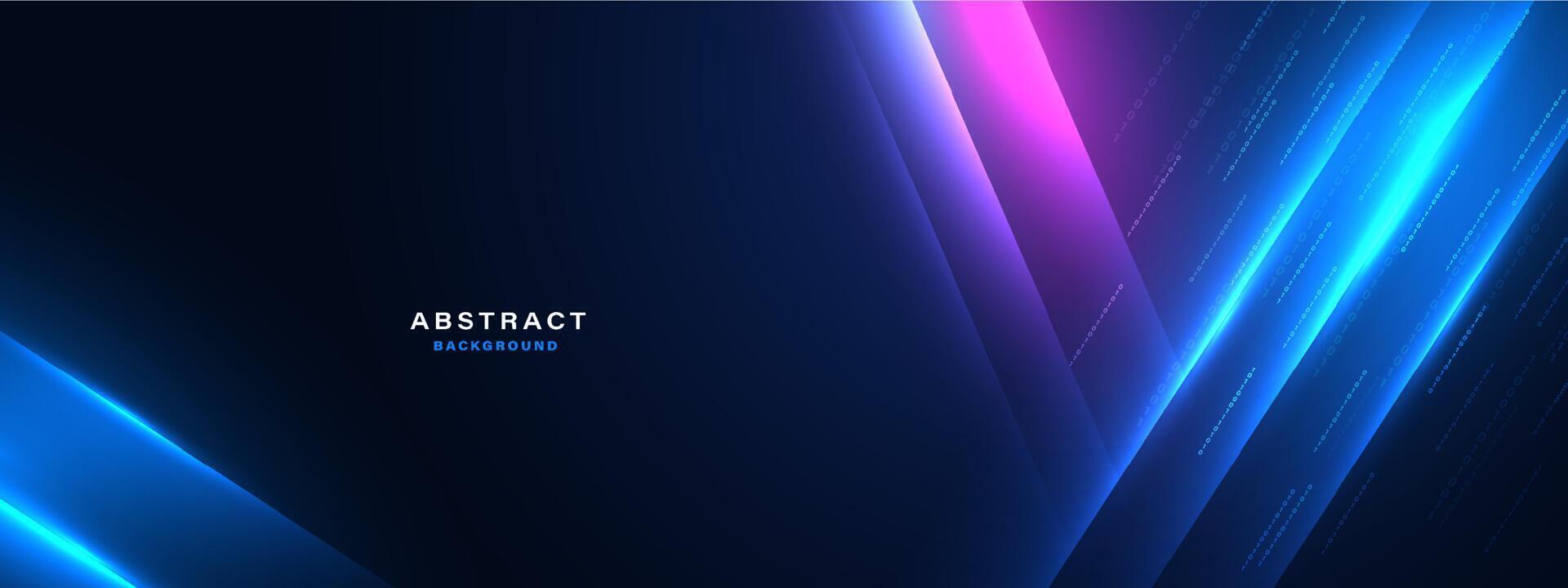 Blue technology background with motion neon light vector