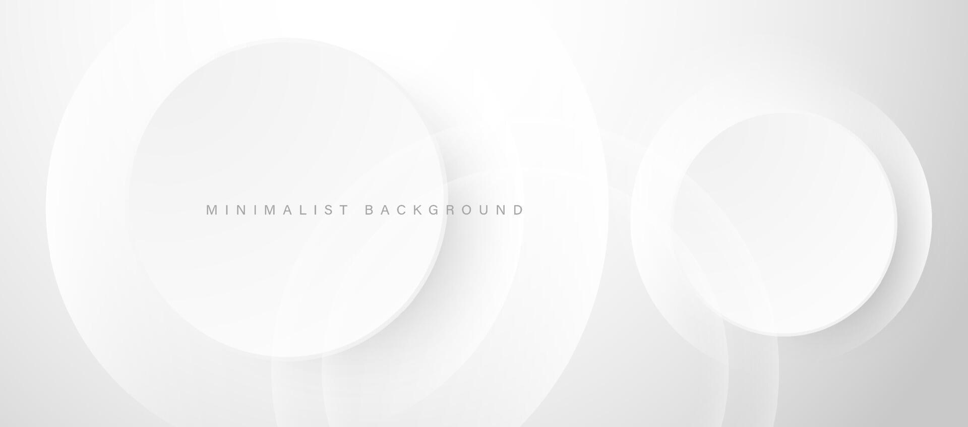 Abstract minimalist white background with circular elements vector. vector