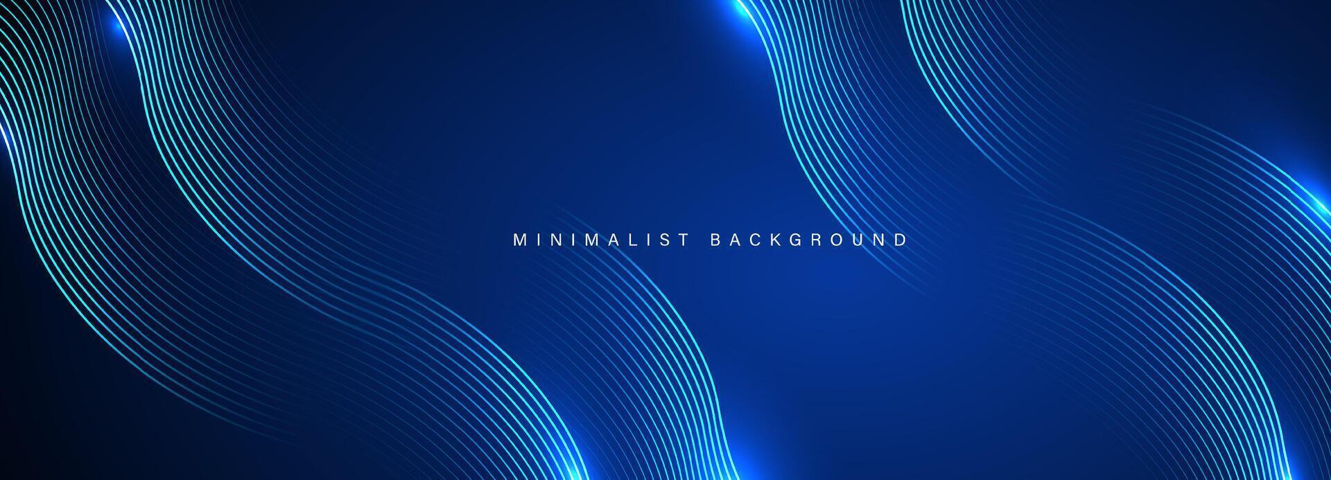 Abstract blue waves background with glowing lines vector