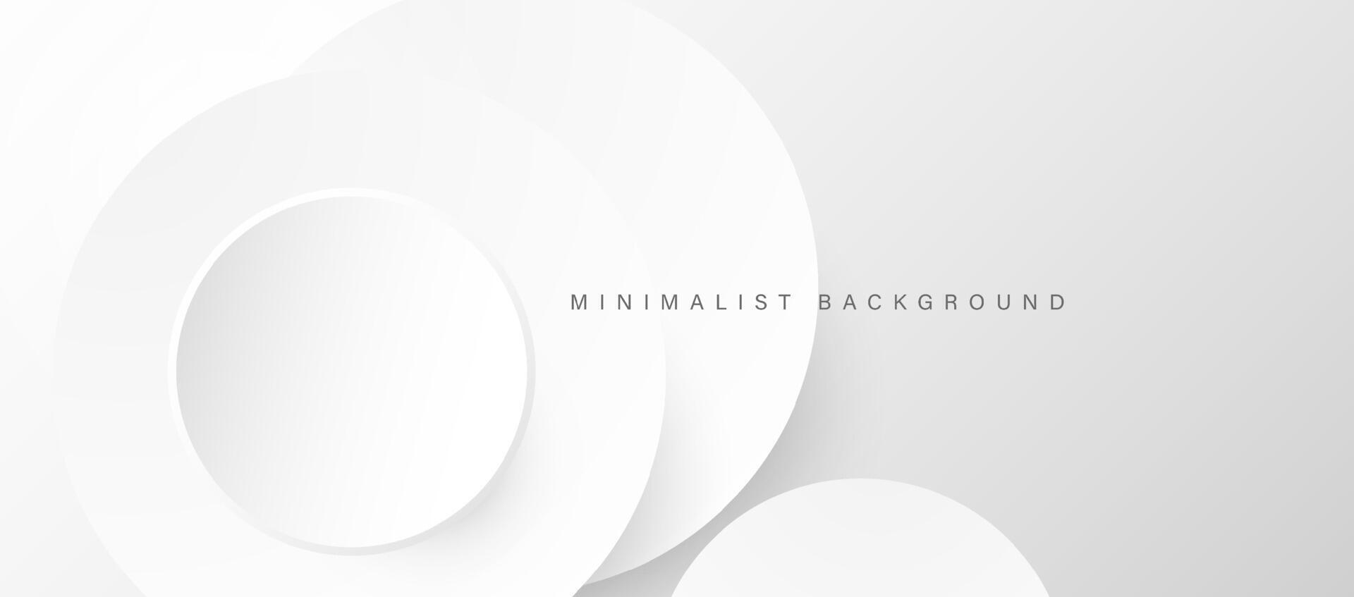 Abstract minimalist white background with circular elements vector. vector