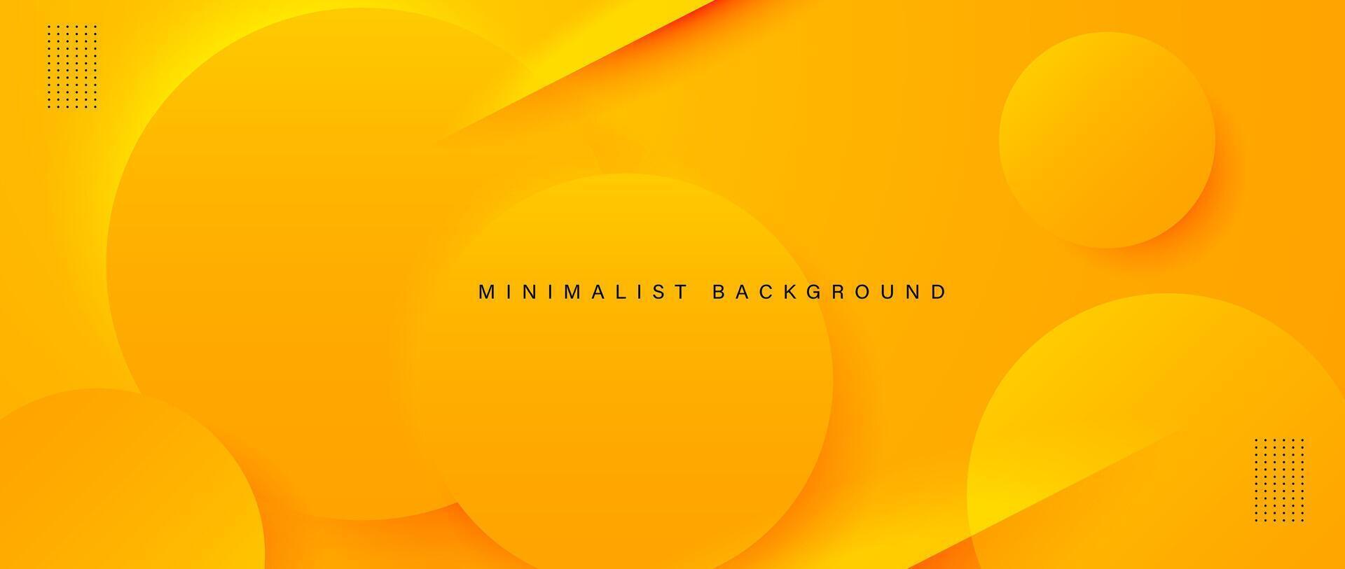 Abstract minimalist yellow background with circular elements vector