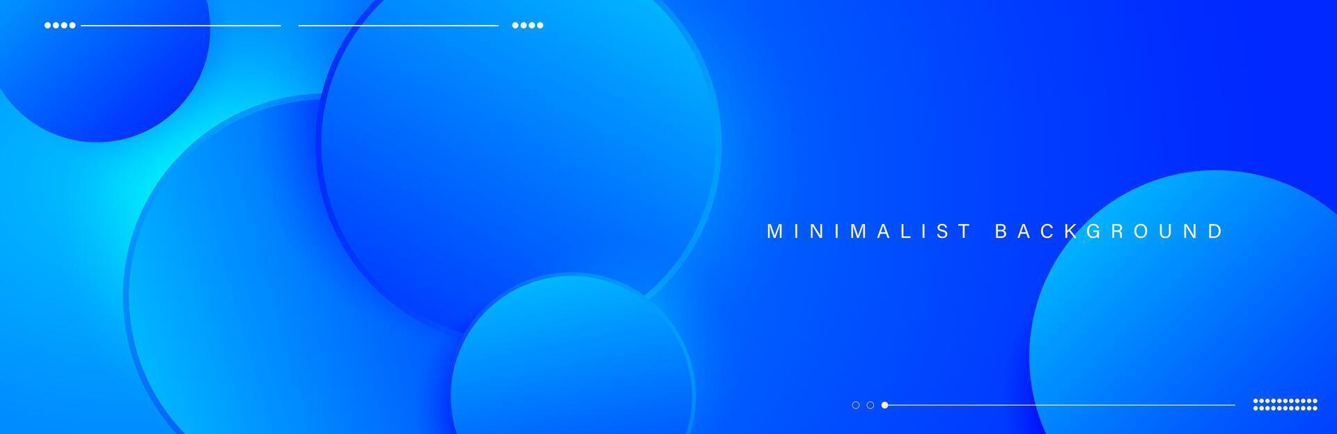 Abstract minimalist blue background with circular elements vector