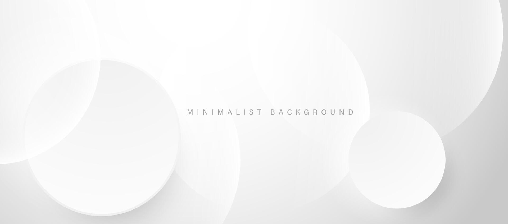 Abstract minimalist white background with circular elements vector