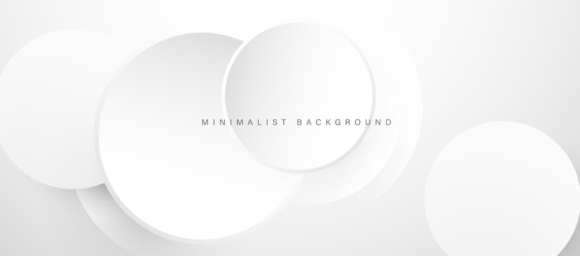 Abstract minimalist white background with circular elements vector