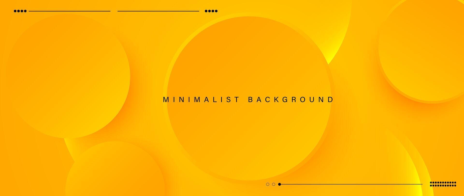 Abstract minimalist yellow background with circular elements vector