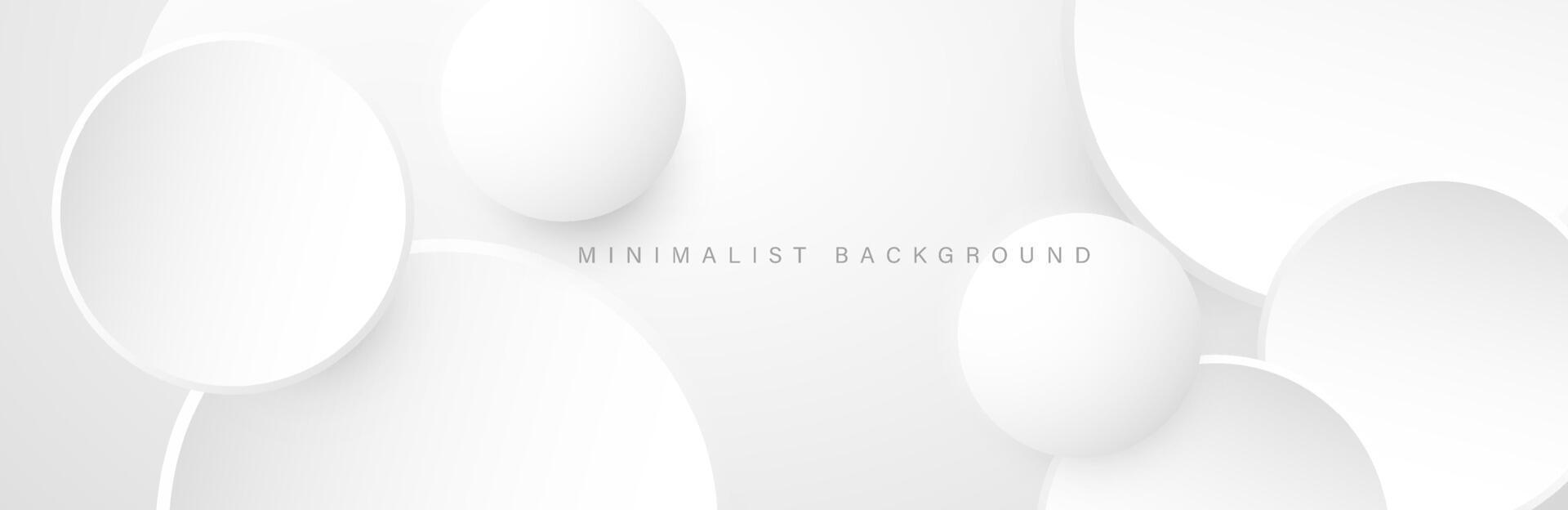 Abstract minimalist white background with circular elements vector