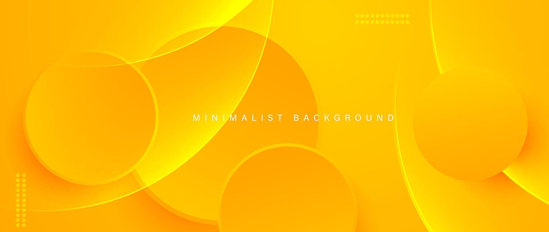 Abstract minimalist yellow background with circular elements vector