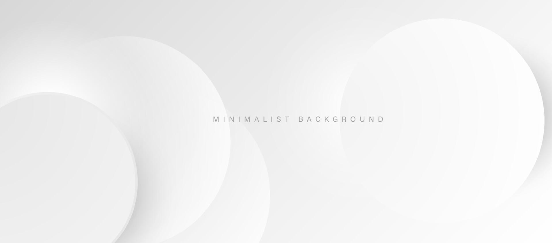 Abstract minimalist white background with circular elements vector