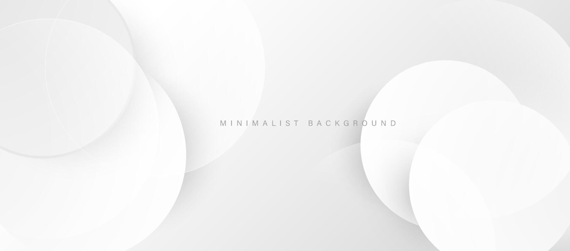 Abstract minimalist white background with circular elements vector