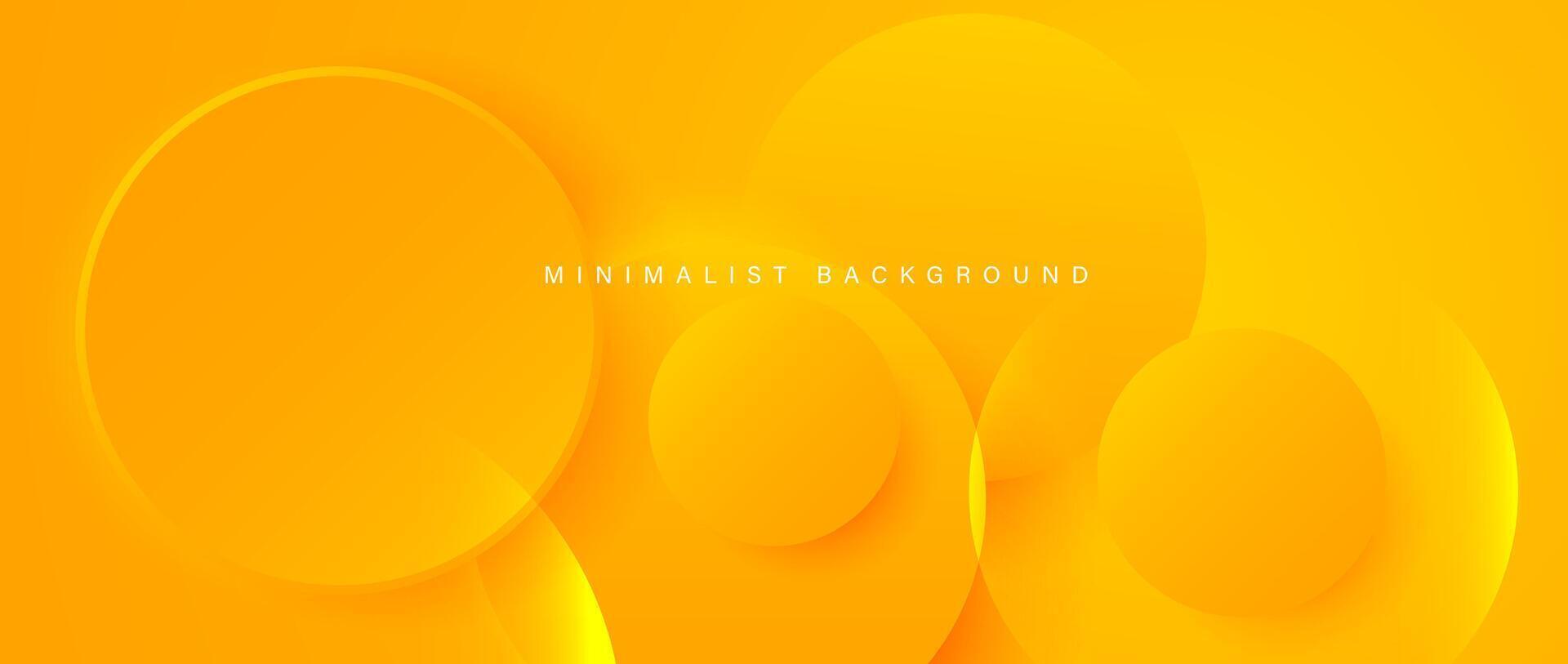 Abstract minimalist yellow background with circular elements vector