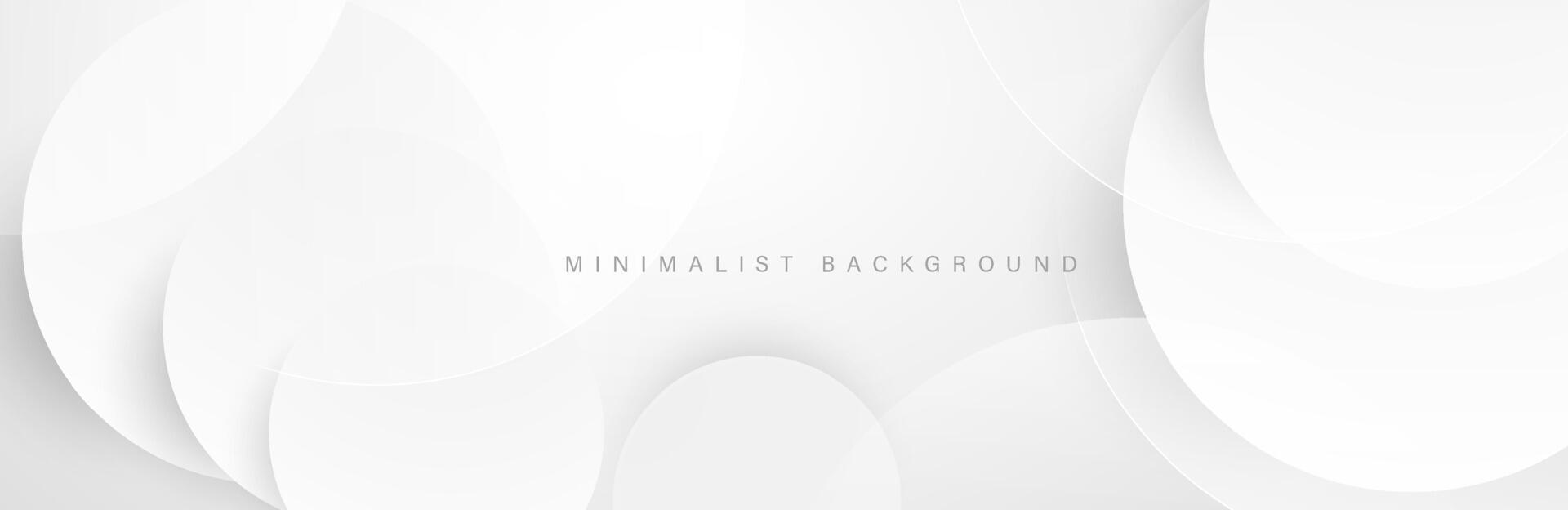 Abstract minimalist white background with circular elements vector