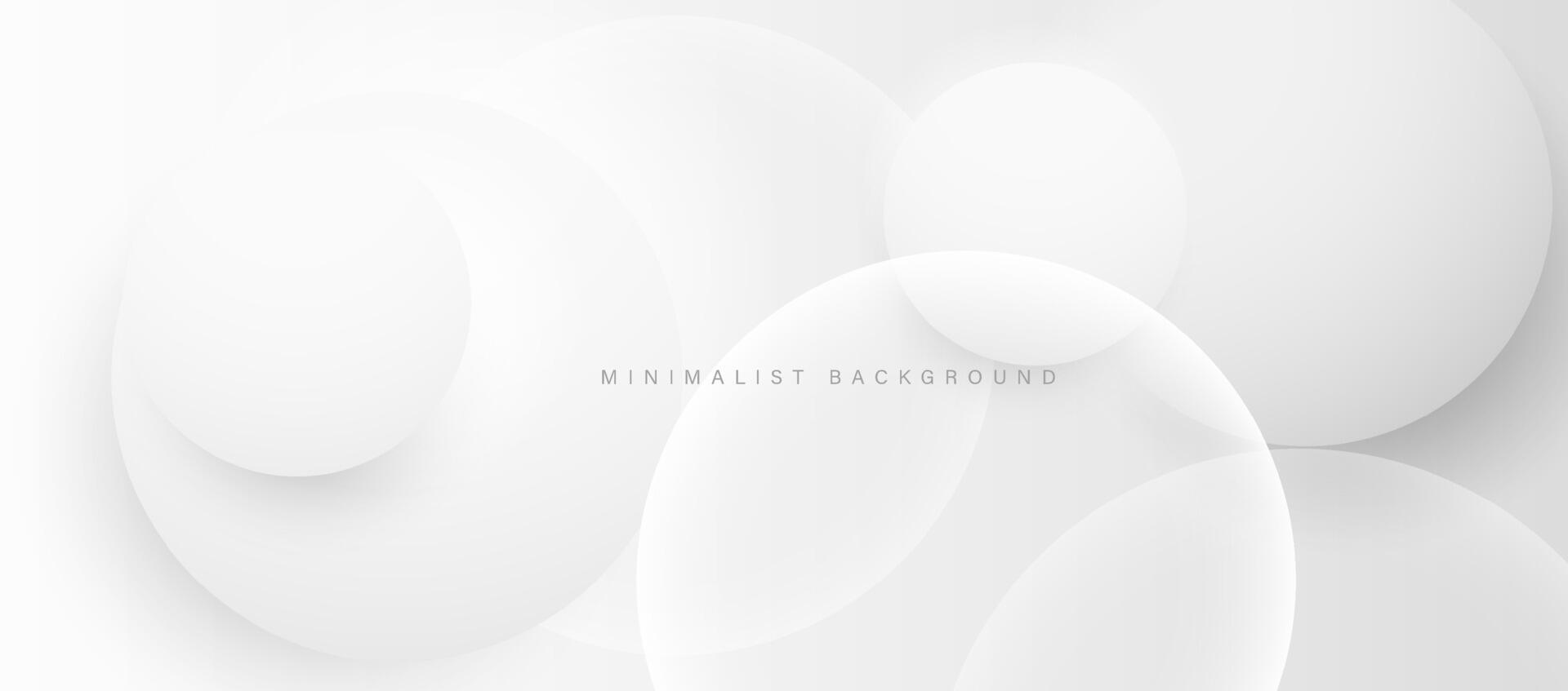 Abstract minimalist white background with circular elements vector