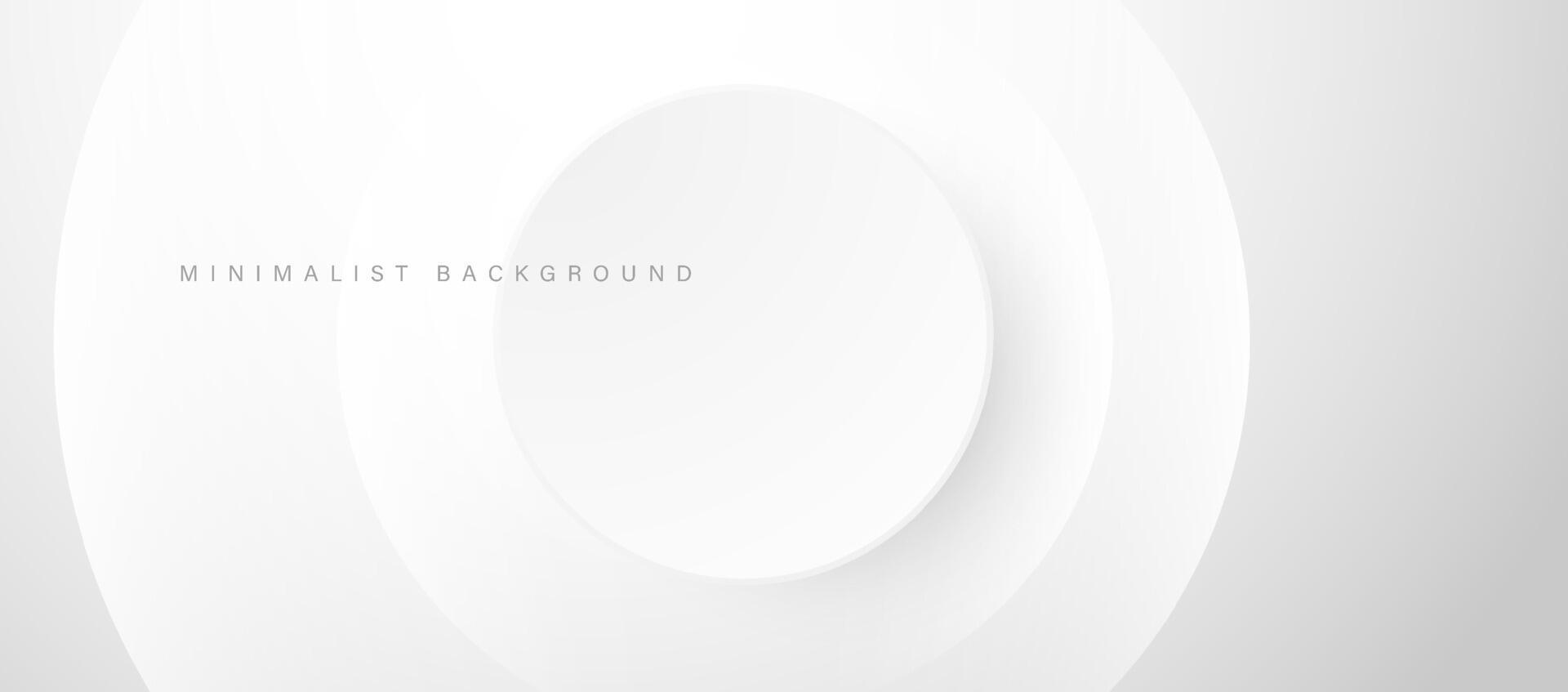 Abstract minimalist white background with circular elements vector