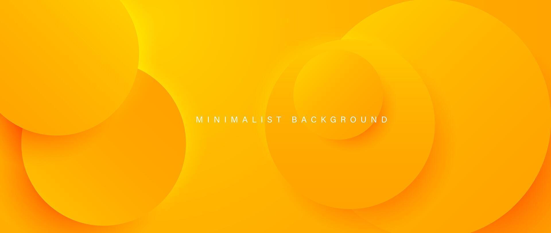 Abstract minimalist yellow background with circular elements vector