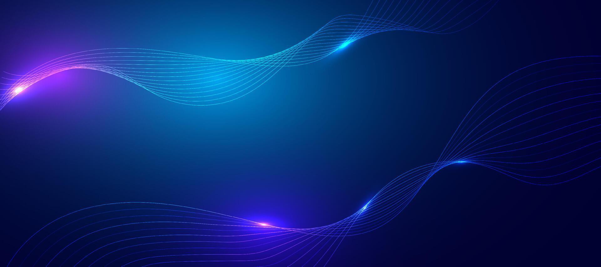 Abstract blue background with flowing lines. vector