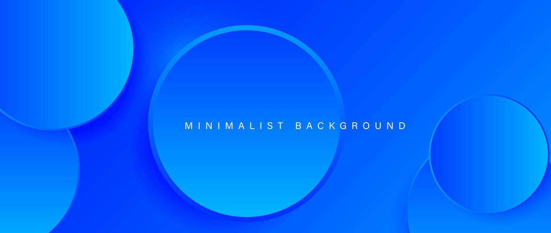 Abstract minimalist blue background with circular elements vector