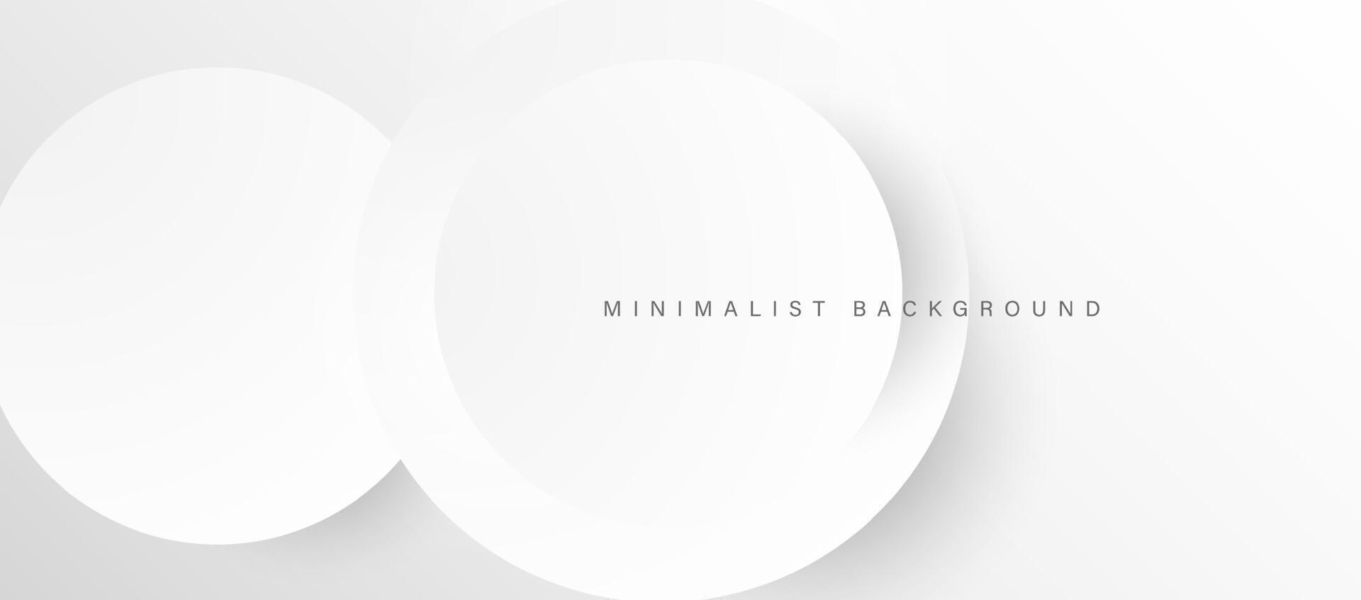 Abstract minimalist white background with circular elements vector. vector