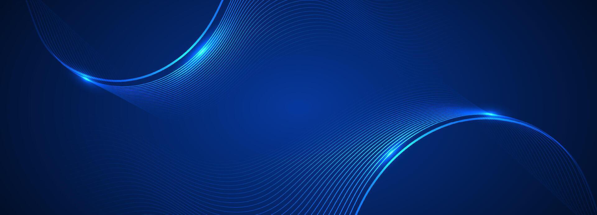 Abstract blue modern background with smooth lines vector
