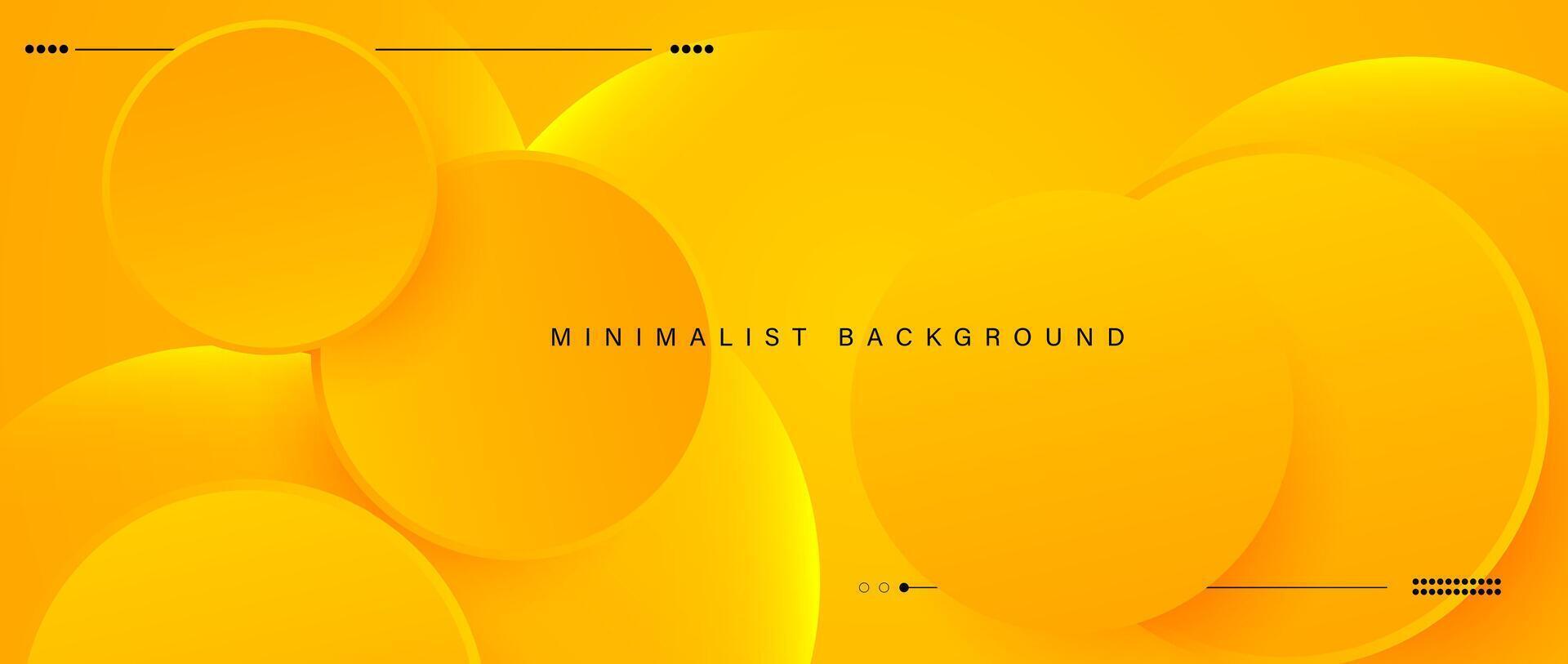 Abstract minimalist yellow background with circular elements vector