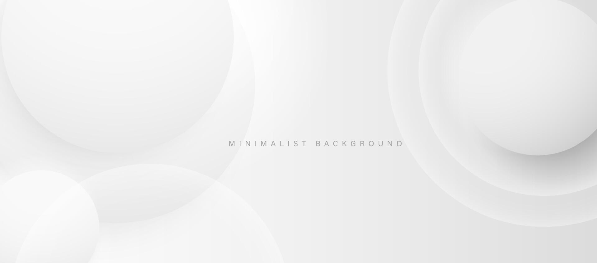 Abstract minimalist white background with circular elements vector