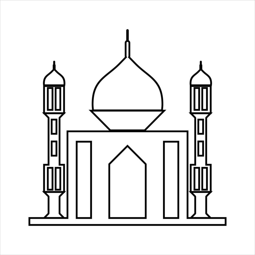 Outline mosque illustration vector element