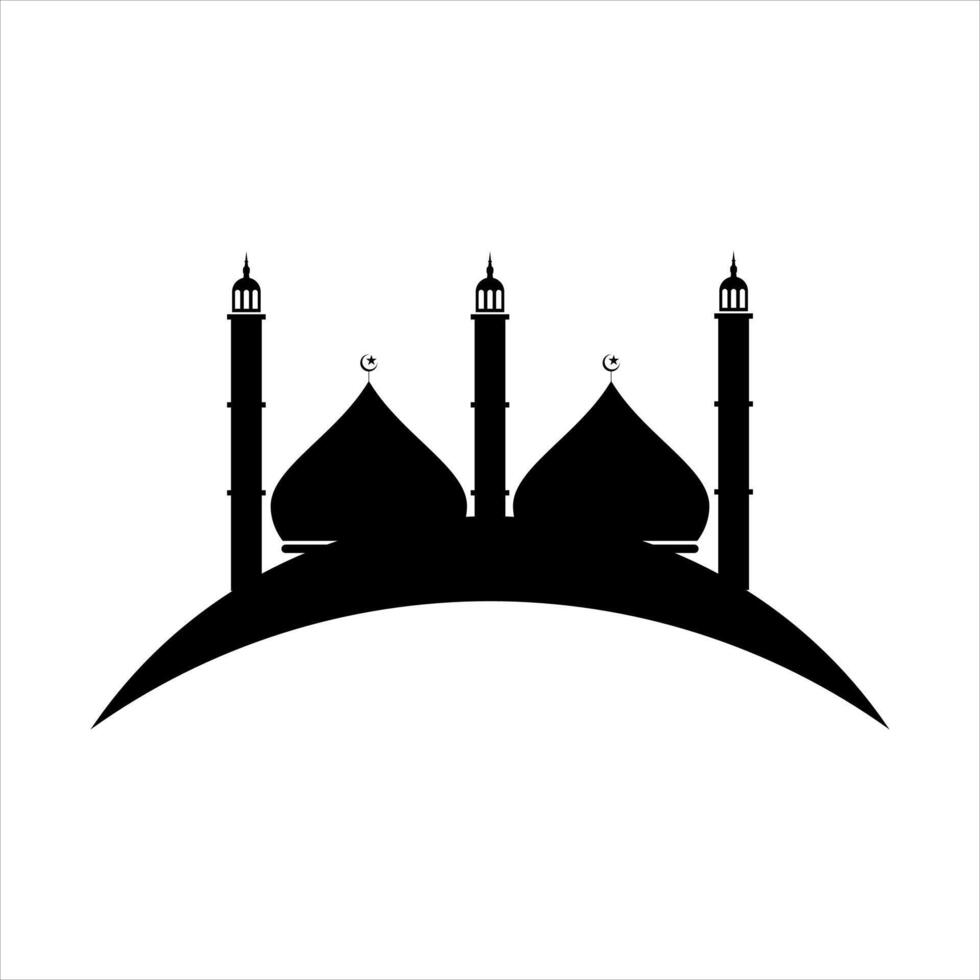 Silhouttes Mosque Illustration Vector Element