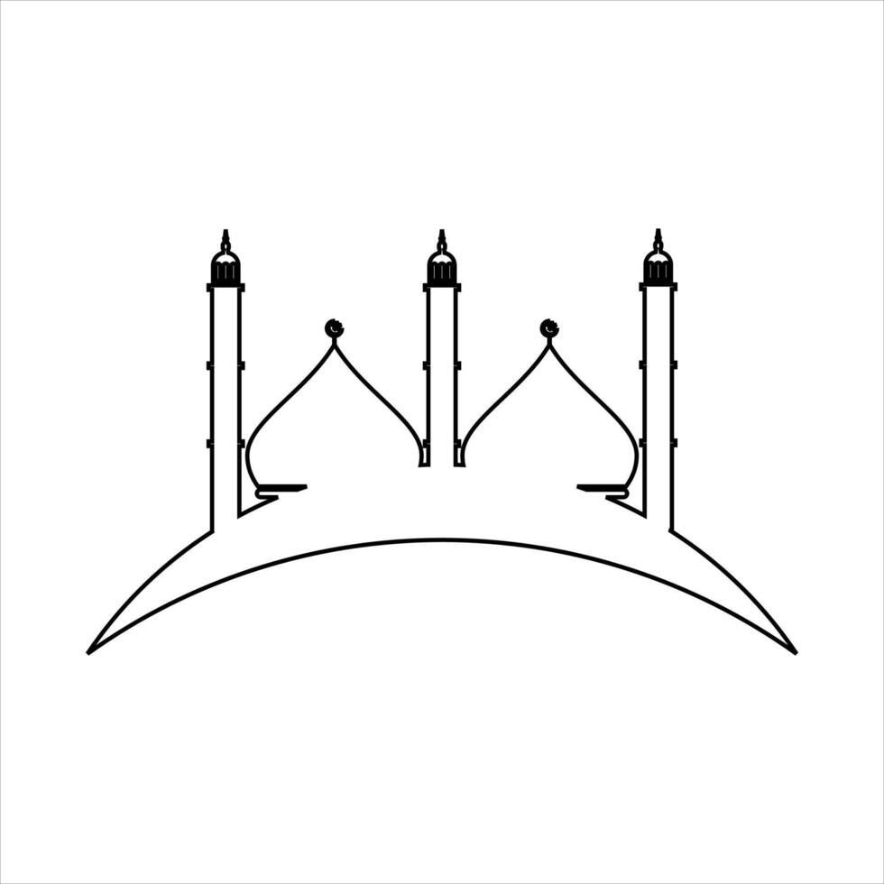 Outline mosque illustration vector element