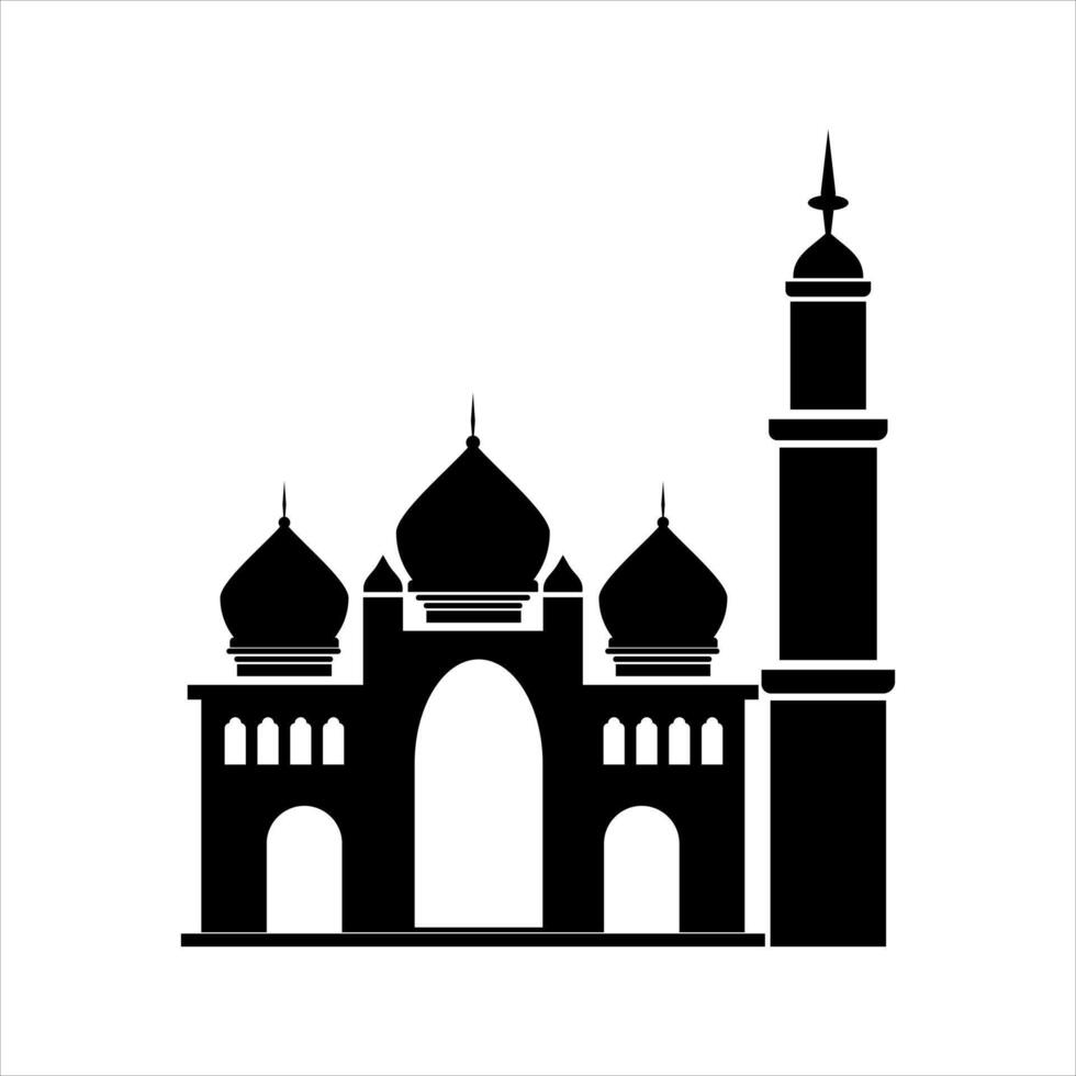 Silhouttes Mosque Illustration Vector Element