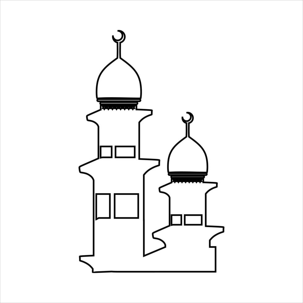 Outline mosque illustration vector element